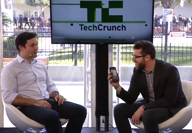 Sharif Sakr talking to TechCrunch